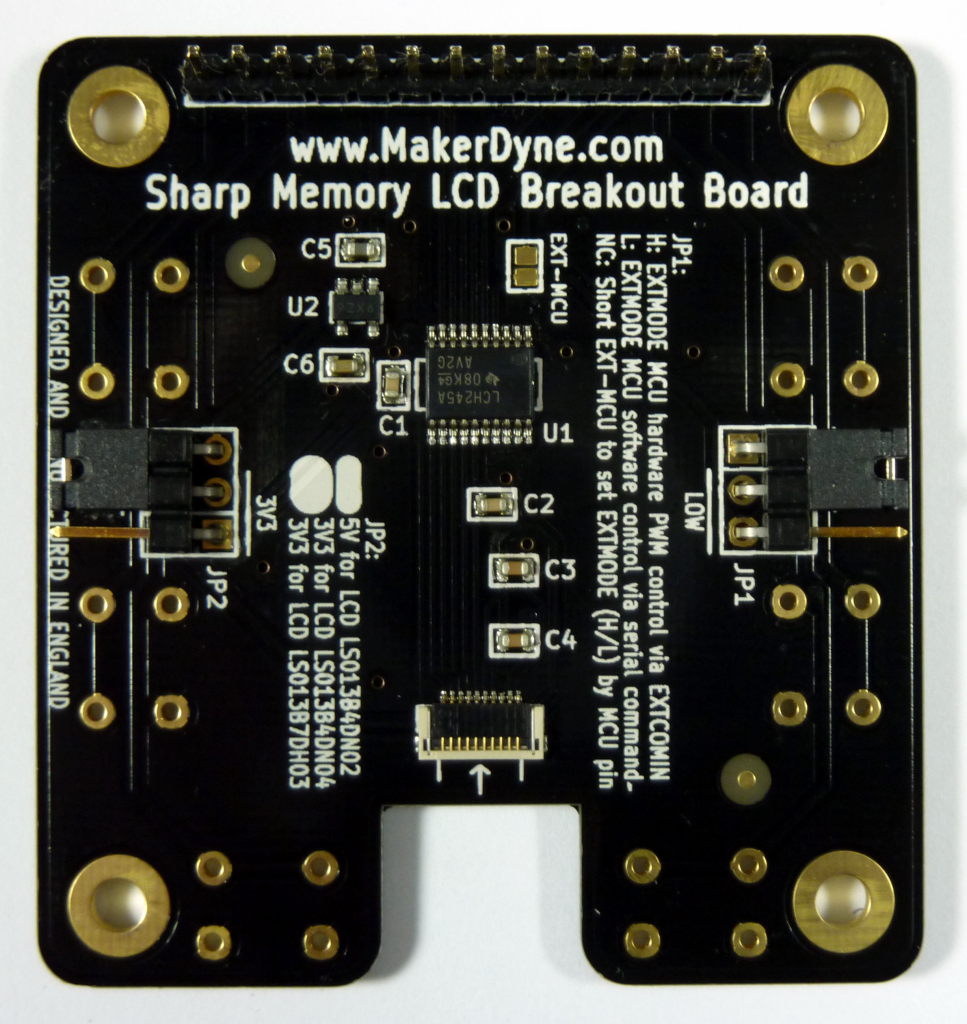 MakerDyne Sharp Memory LCD Breakout Board Small Back